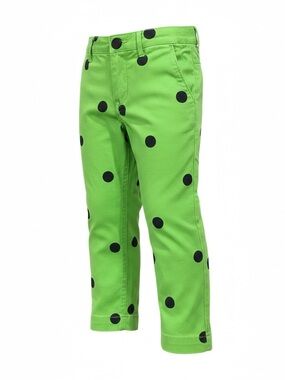 CREWCUTS J Crew Girls Size 5 Green Blue Polka Dot Twill Pants R $69